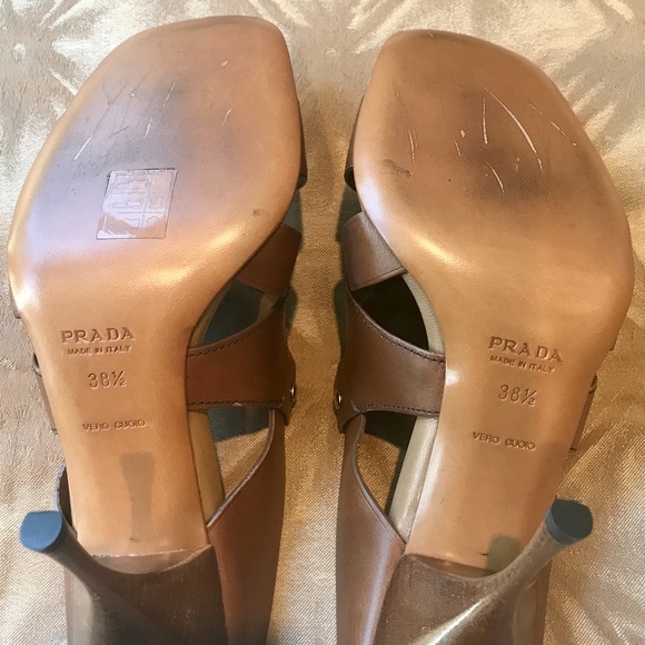 🤎Prada Calzature Donna AntiqueDeco Mule Sandals🤎